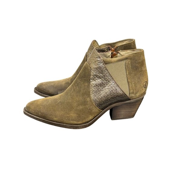 Casta Ankle Booties Dirk Brandy Size 9 Distressed Suede & Leather - Picture 6 of 12